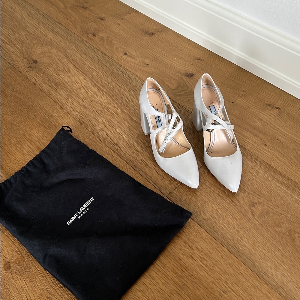 Prada Mary Jane’s SS’15 Grey Double Buckle Mary Jane Pump - used ONCE - Picture 13 of 16